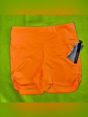 Women's High-Waist Orange Performance Shorts Sommer Ray Collection Squat Proof